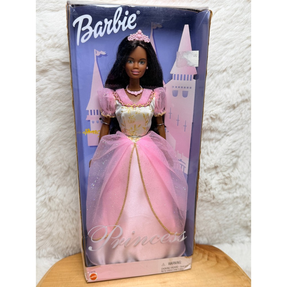 Mattel 1999 Princess Barbie Doll African American Pink Gown 23475 Vintage NIB